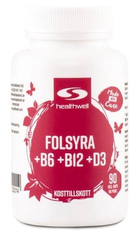 Healthwell Folsyra+B6+B12+D.